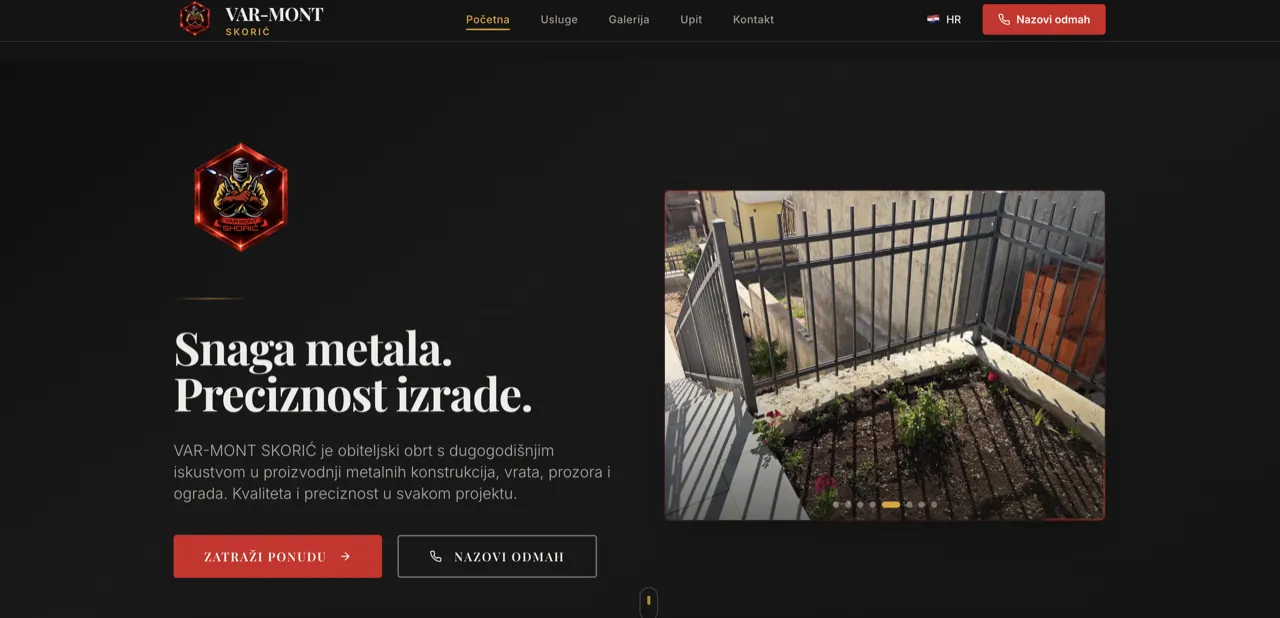 Web stranica projekta Varmont Skorić
